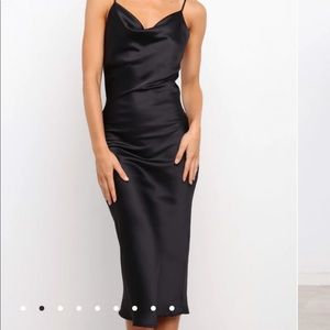 Petal + Pup black cowl neck slip dress